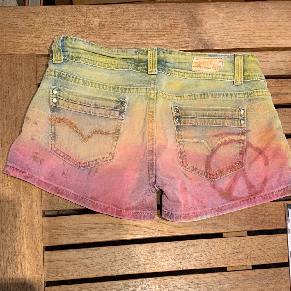 SK JEANS Multicolor Hippie Bohemian  Tie-Dye Denim Shorts Women’s Size 40/8 GUC